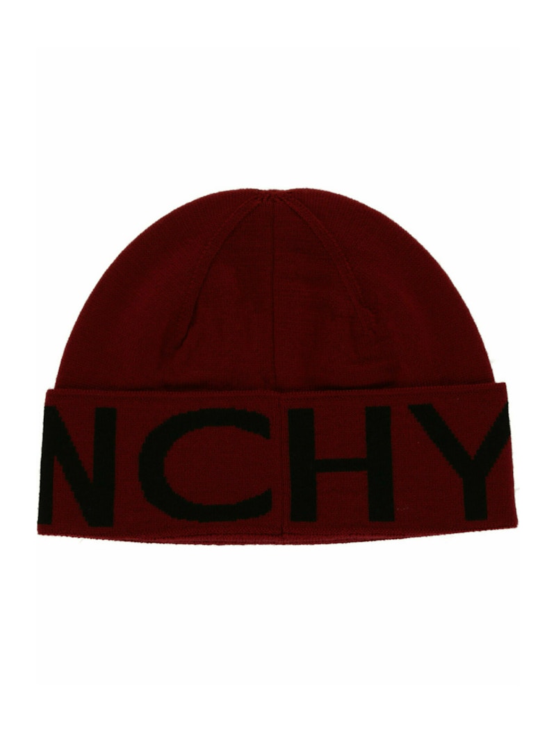 Givenchy Jacquard Logo Beanie Red Black