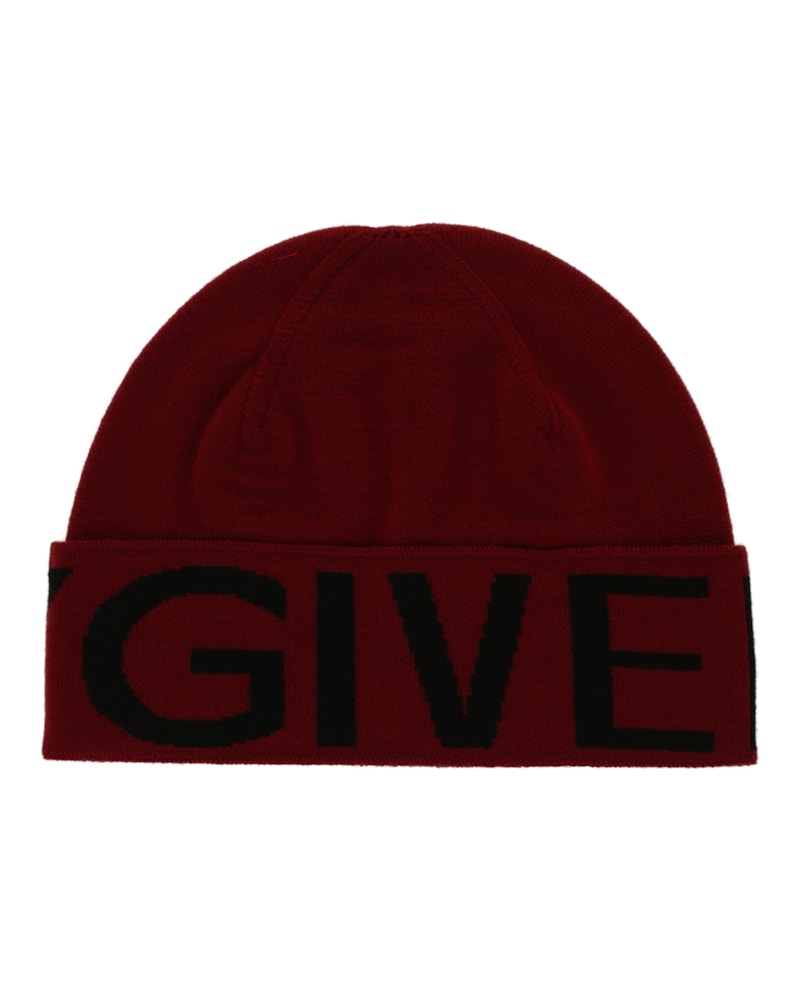 Givenchy Jacquard Logo Beanie Red Black