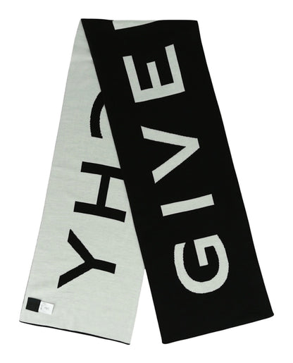 Givenchy Jacquard Logo Scarf Black White