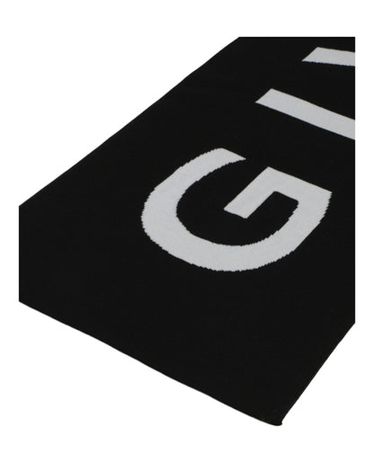 Givenchy Jacquard Logo Scarf Black White