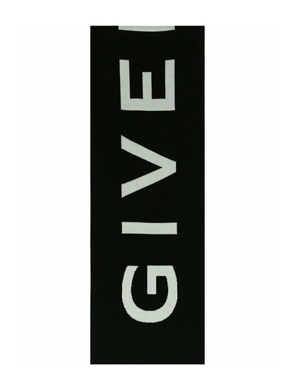 Givenchy Jacquard Logo Scarf Black White