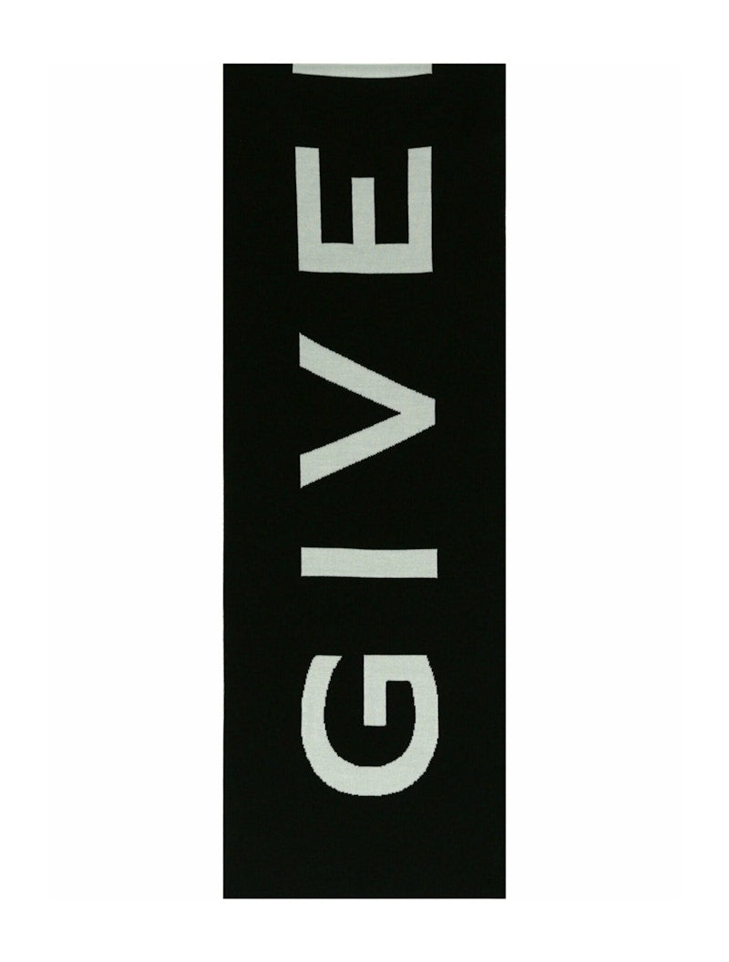 Givenchy Jacquard Logo Scarf Black White