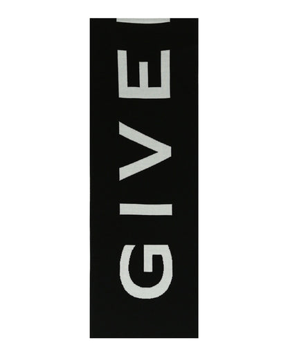 Givenchy Jacquard Logo Scarf Black White