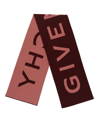 Givenchy Jacquard Logo Scarf Burgundy