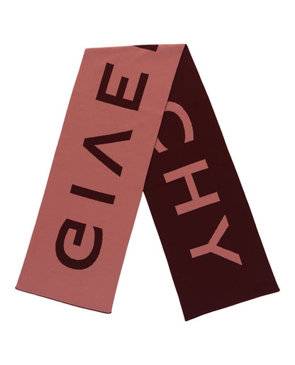 Givenchy Jacquard Logo Scarf Burgundy