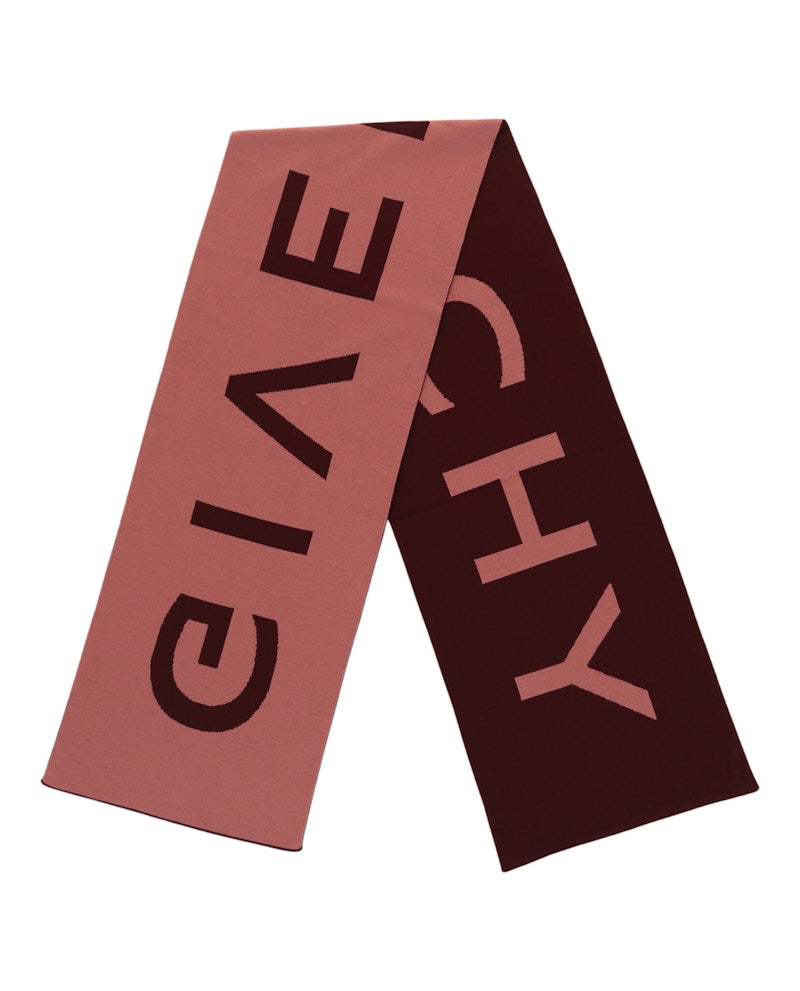 Givenchy Jacquard Logo Scarf Burgundy