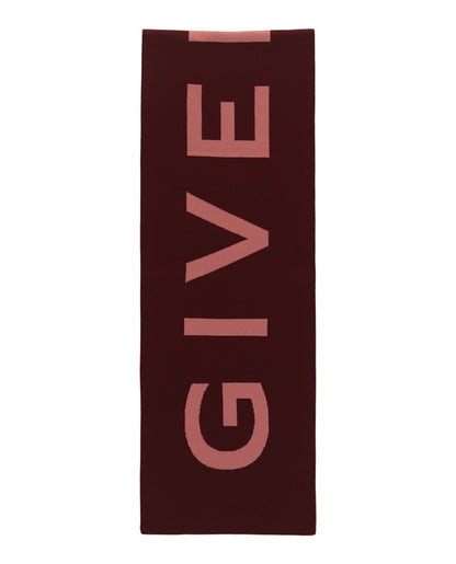 Givenchy Jacquard Logo Scarf Burgundy
