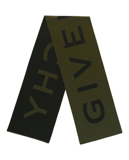 Givenchy Jacquard Logo Scarf Khaki Multi