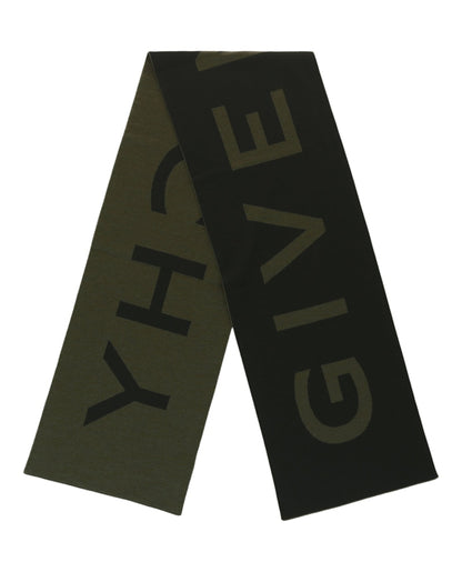 Givenchy Jacquard Logo Scarf Khaki Multi