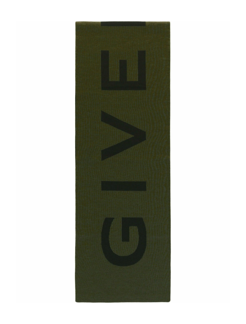 Givenchy Jacquard Logo Scarf Khaki Multi