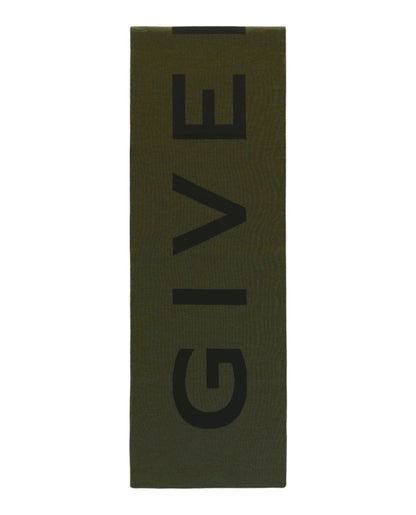 Givenchy Jacquard Logo Scarf Khaki Multi