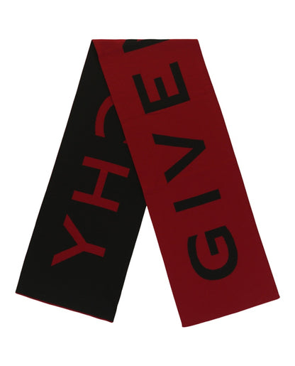 Givenchy Jacquard Logo Scarf Red Black