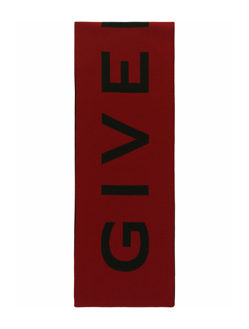 Givenchy Jacquard Logo Scarf Red Black