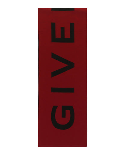 Givenchy Jacquard Logo Scarf Red Black
