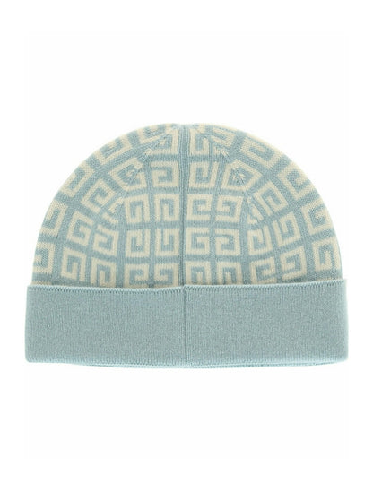 Givenchy Knit Double Face Beanie Blue Ivory