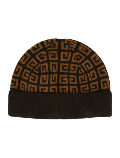 Givenchy Knit Double Face Beanie Dark Brown