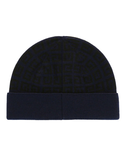 Givenchy Knit Double Face Beanie Navy Grey
