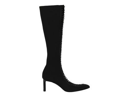 Givenchy Lace-Up Knee-High Knit Boots Black (Women's)