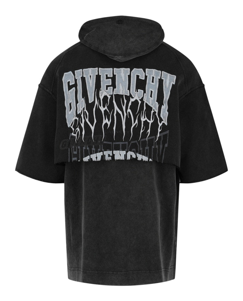 Givenchy Layered Graphic T-shirt with Balaclava Grey