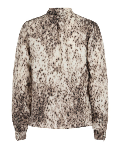 Givenchy Leopard-Print Silk Blouse Natural Brown