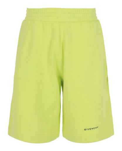 Givenchy Logo Bermuda Sweatshorts Acid Yellow