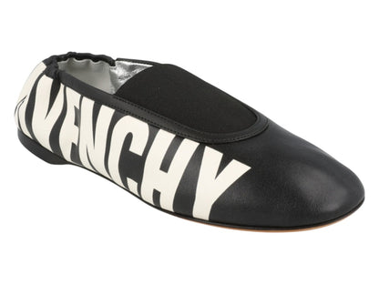 Givenchy Logo Graphic Ballet Flats Black White (Women's)