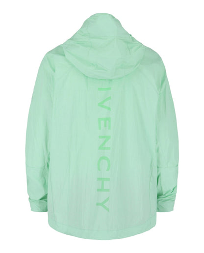 Givenchy Logo Printed Hooded Windbreaker Mint
