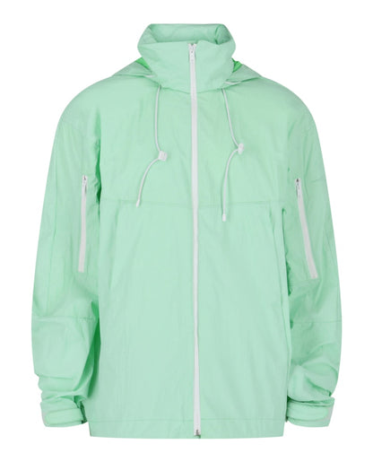 Givenchy Logo Printed Hooded Windbreaker Mint