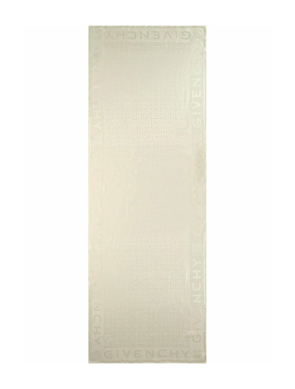 Givenchy Logo Printed Silk Scarf Ivory