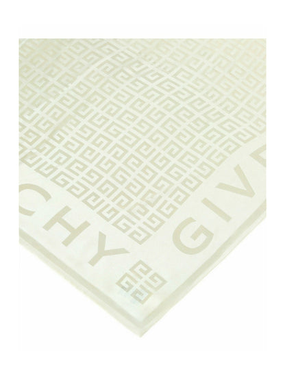 Givenchy Logo Printed Silk Scarf Ivory