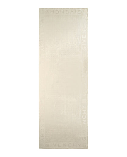 Givenchy Logo Printed Silk Scarf Ivory