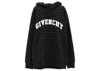 Givenchy Logo Strass Hoodie Black
