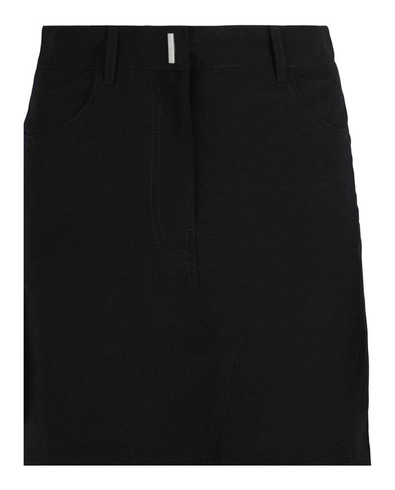 Givenchy Long Skirt With Front Split Black