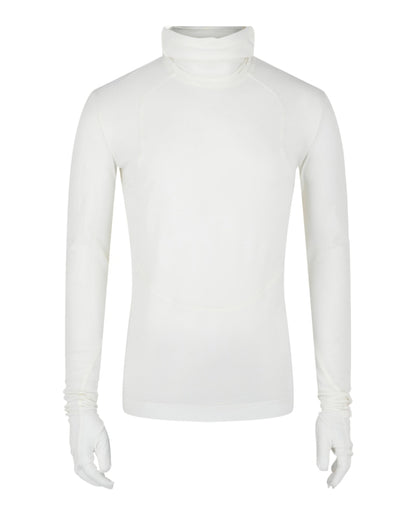 Givenchy Long Sleeve Balaclava Shirt with Gloves White