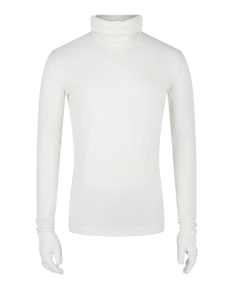 Givenchy Long Sleeve Balaclava Shirt with Gloves White