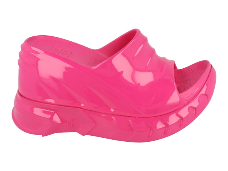 Givenchy Marshmallow Wedge Slides Neon Pink (Women's)