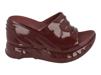 Givenchy Marshmallow Wedge Slides Oxblood Red (Women's)