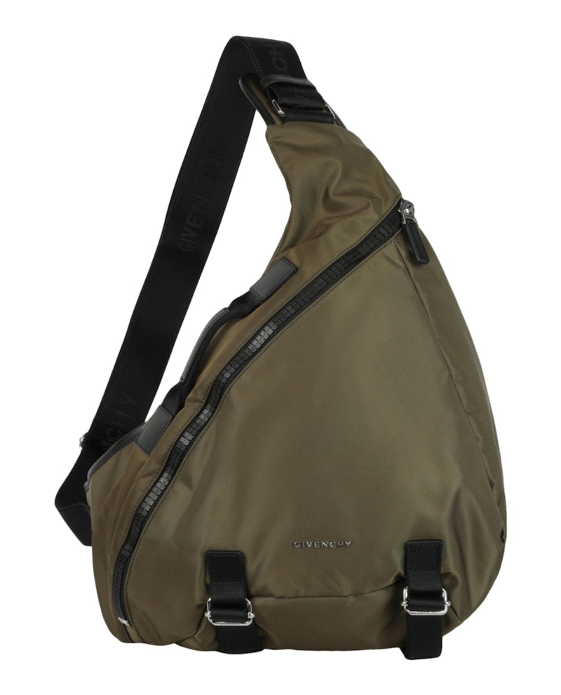 Givenchy Medium G-Zip Triangle Bag In Nylon Khaki