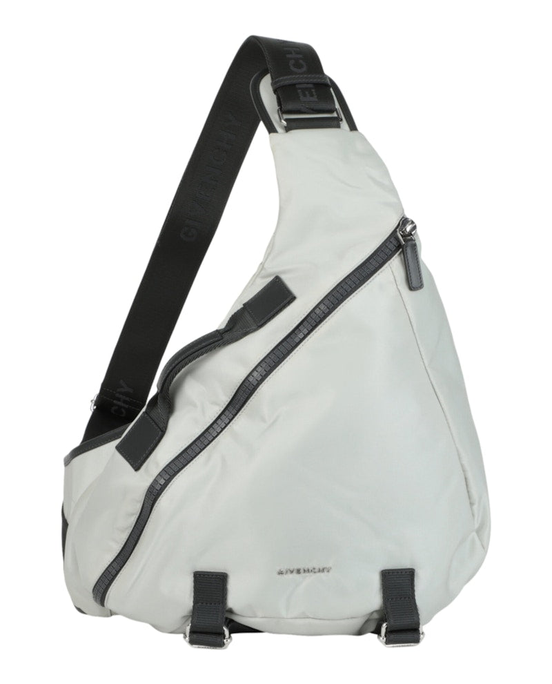 Givenchy Medium G-Zip Triangle Bag In Nylon Medium Grey