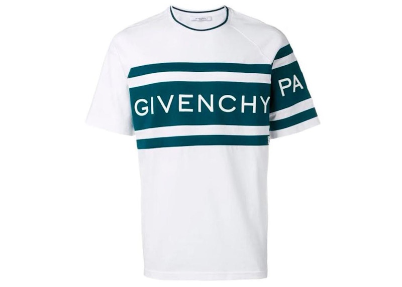 Givenchy Men's Logo Color Block T-shirt White/Teal