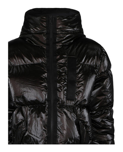 Givenchy Metallic Long Puffer Jacket Black