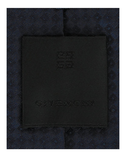 Givenchy Micro Design Silk Tie Navy