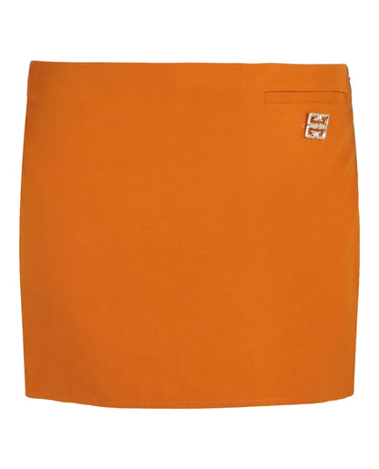 Givenchy Mini Skirt With 4G Emblem Orange