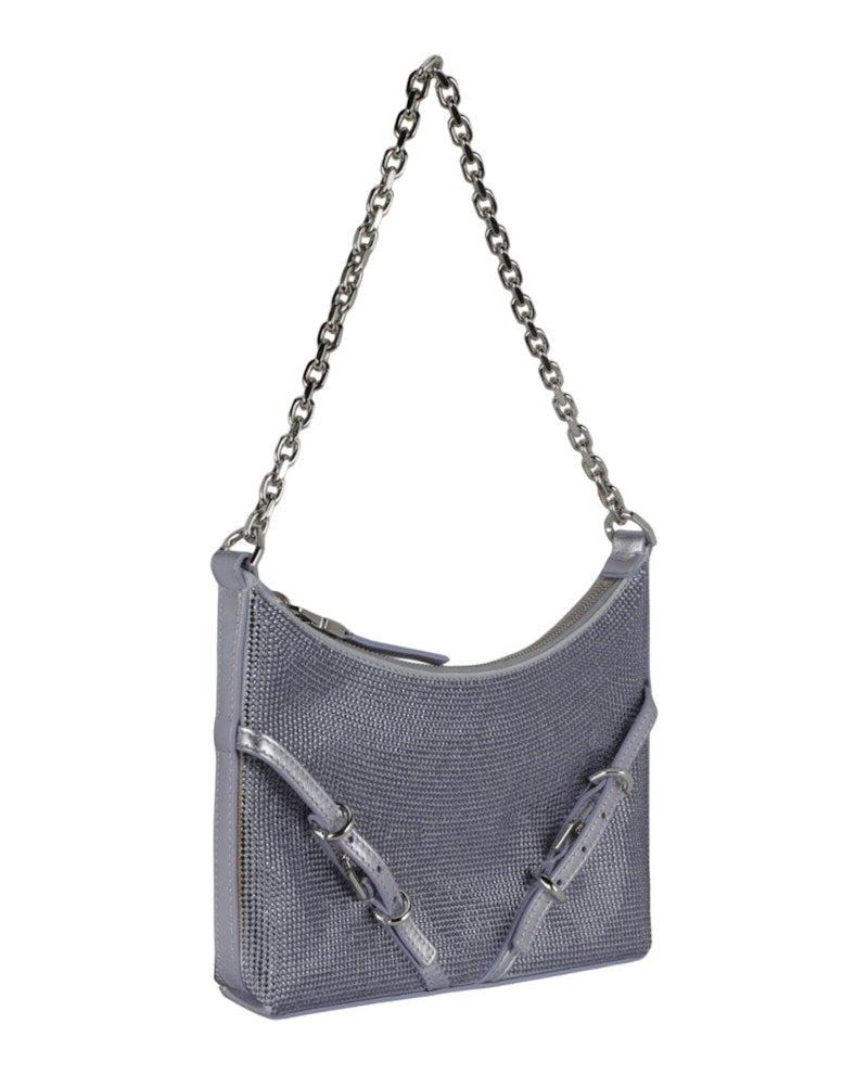 Givenchy Mini Voyou Party Shoulder Bag In Satin And Strass Lavender