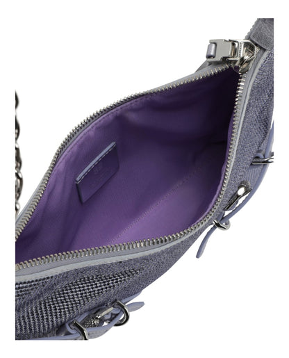 Givenchy Mini Voyou Party Shoulder Bag In Satin And Strass Lavender