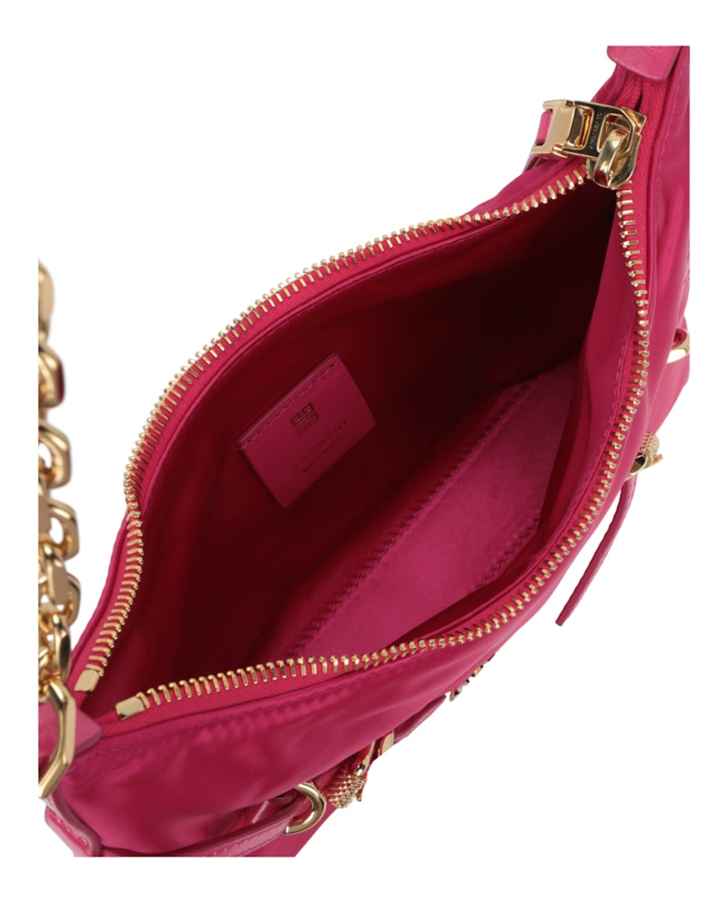 Givenchy Mini Voyou Satin Party Shoulder Bag Neon Pink