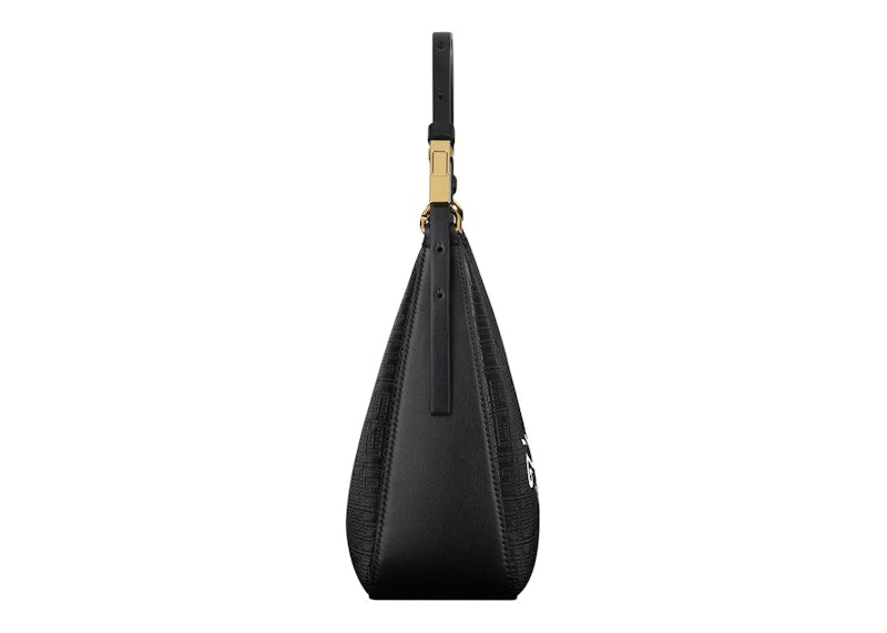 Givenchy Moon Cut Out Shoulder Bag Small 4G Embossed Givenchy Paris Print Black/White