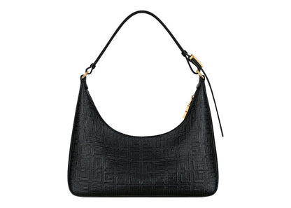 Givenchy Moon Cut Out Shoulder Bag Small 4G Embossed Givenchy Paris Print Black/White