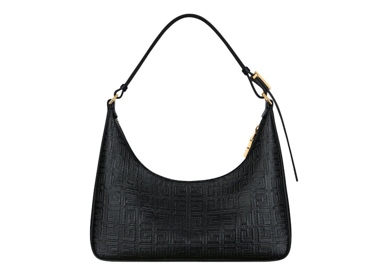Givenchy Moon Cut Out Shoulder Bag Small 4G Embossed Givenchy Paris Print Black/White