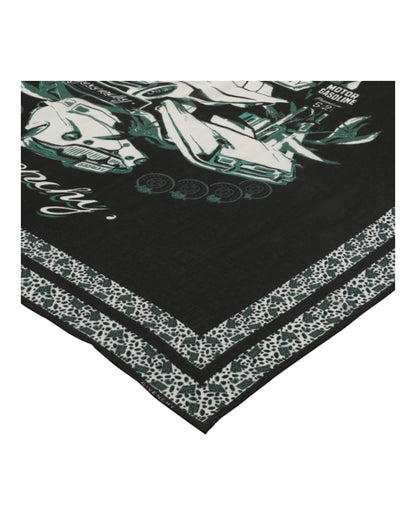 Givenchy Motel Logo Print Silk Scarf Black/Green